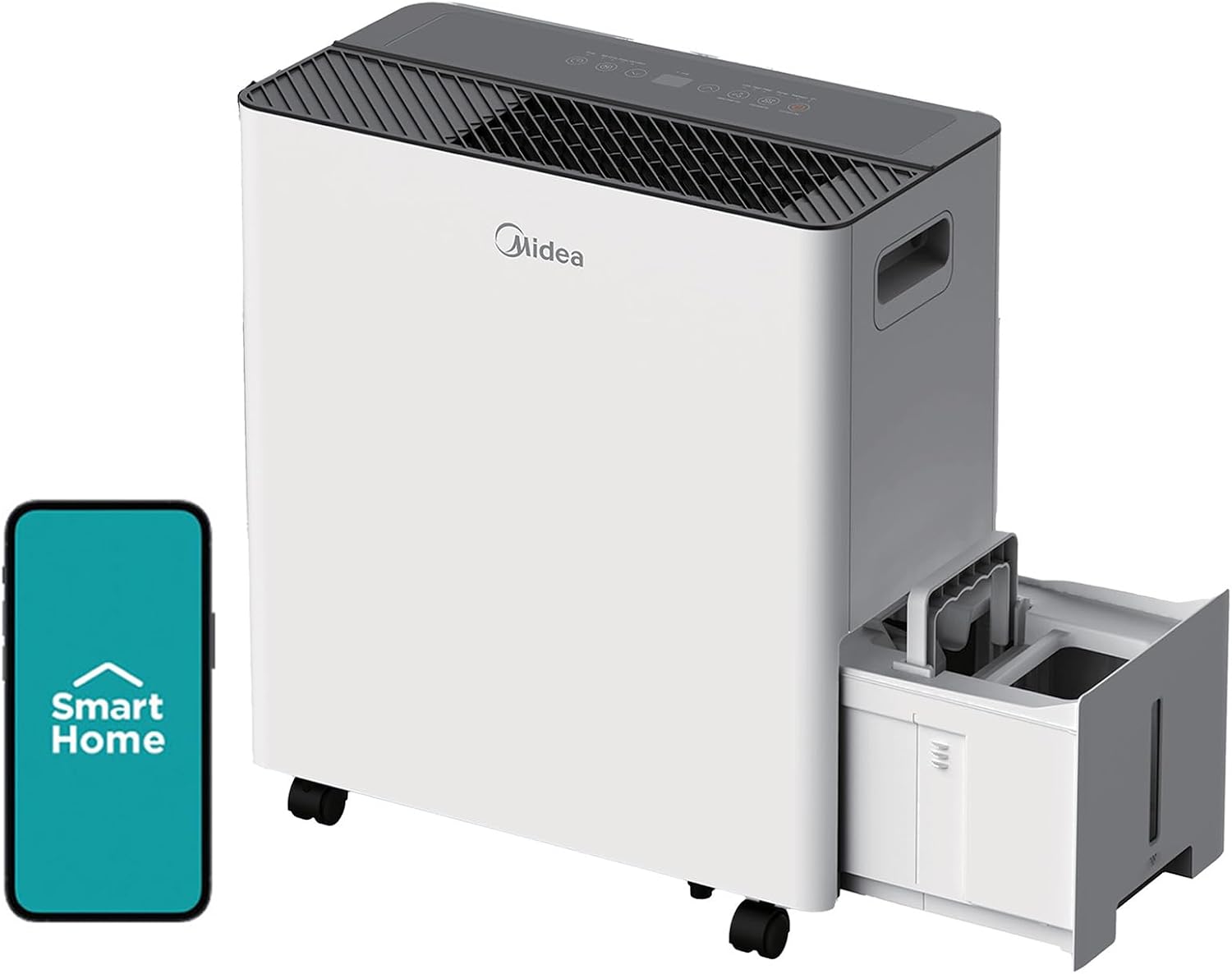 Midea 50 Pint Dehumidifier with Pump, 4,500 Sq. Ft (Renewed)