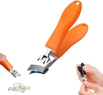 Wide Jaw Opening Anti-Splash Slanted Nail Clipper,2026 New Fingernail and Toenail Clippers Clippers for Ingrown Nails,Clippers for Thick Nails, Household Slanted Nail Clippers (Orange)