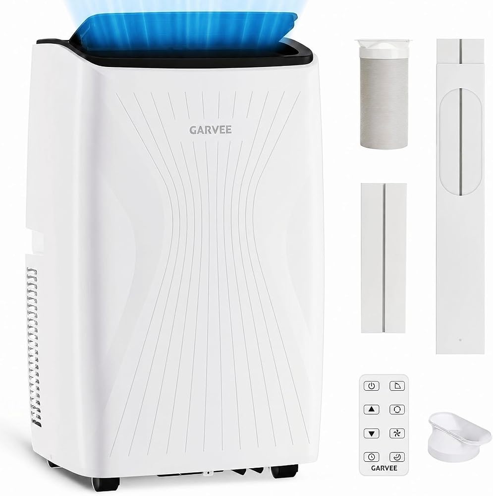 14,000 BTU Portable Air Conditioner, 4-IN-1 Portable AC Unit for Large Rooms Up to 750 Sq. Ft. with Cooling, Dehumidifier, Fan, Sleep, Auto Swing, LED Display, 24H Timer, Remote &amp; Installation Kits